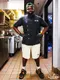 �����եѥ�� Chef Pants Short Front Pocket Herringbone Stripe Cream