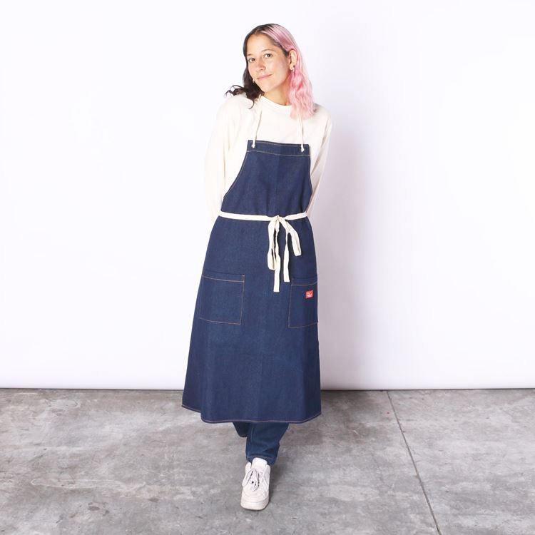󥰥ץ Long Apron Denim Navy