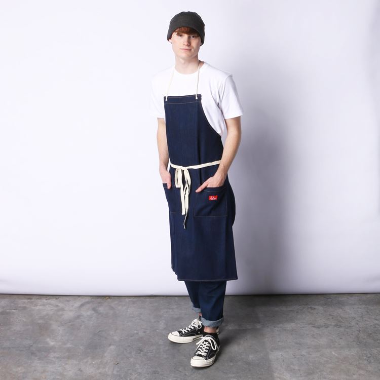 󥰥ץ Long Apron Denim Navy
