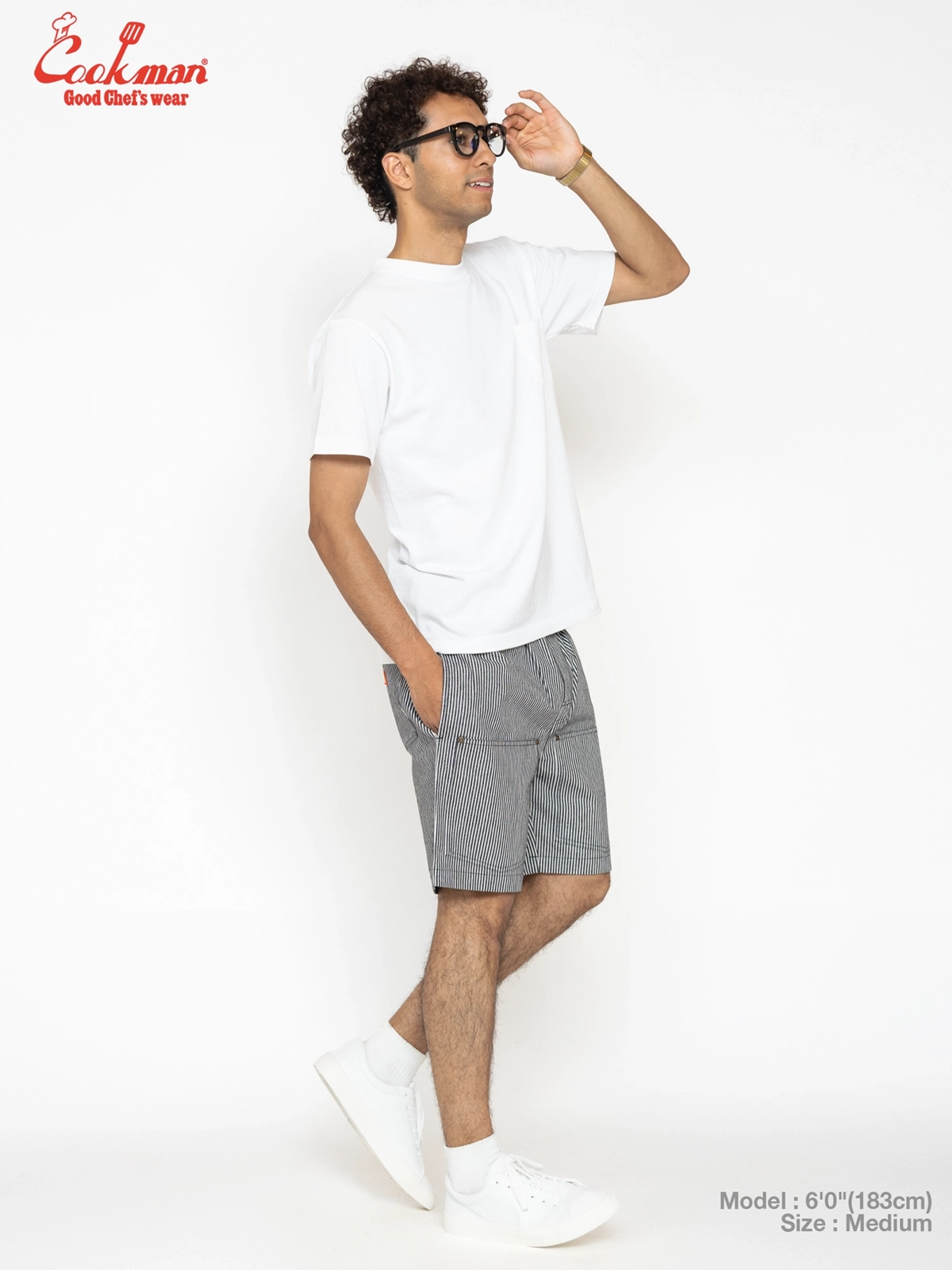 �����եѥ�� Chef Pants Short Front Pocket Hickory Black