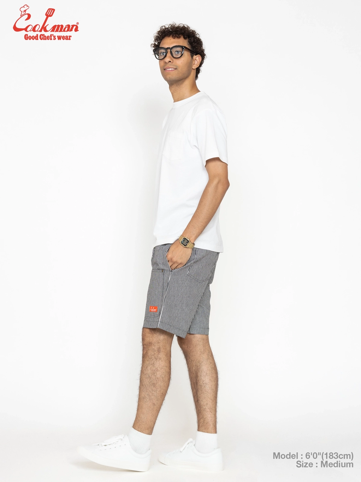 �����եѥ�� Chef Pants Short Front Pocket Hickory Black