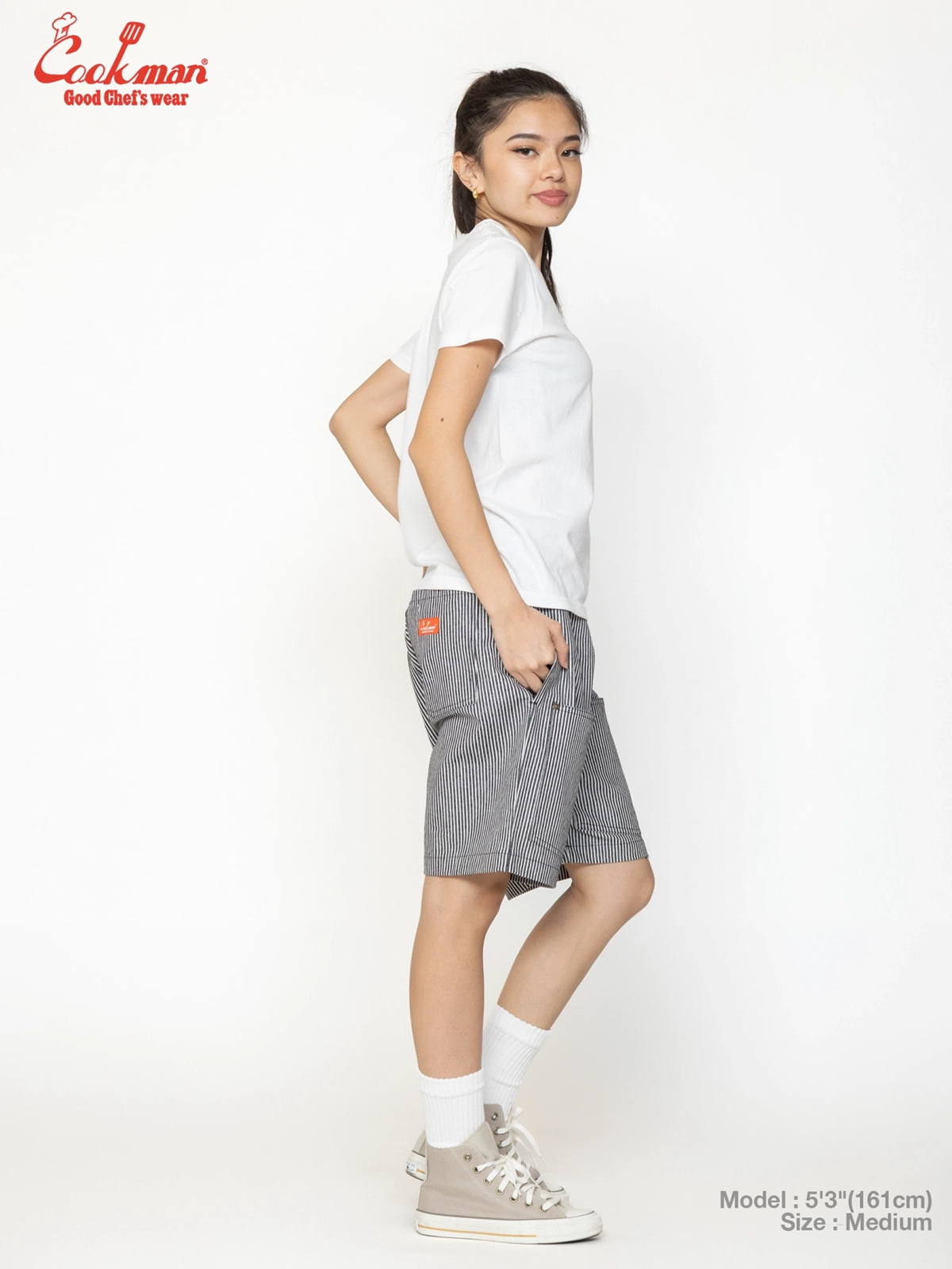 �����եѥ�� Chef Pants Short Front Pocket Hickory Black