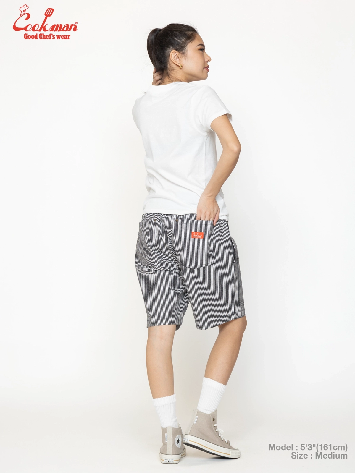 �����եѥ�� Chef Pants Short Front Pocket Hickory Black