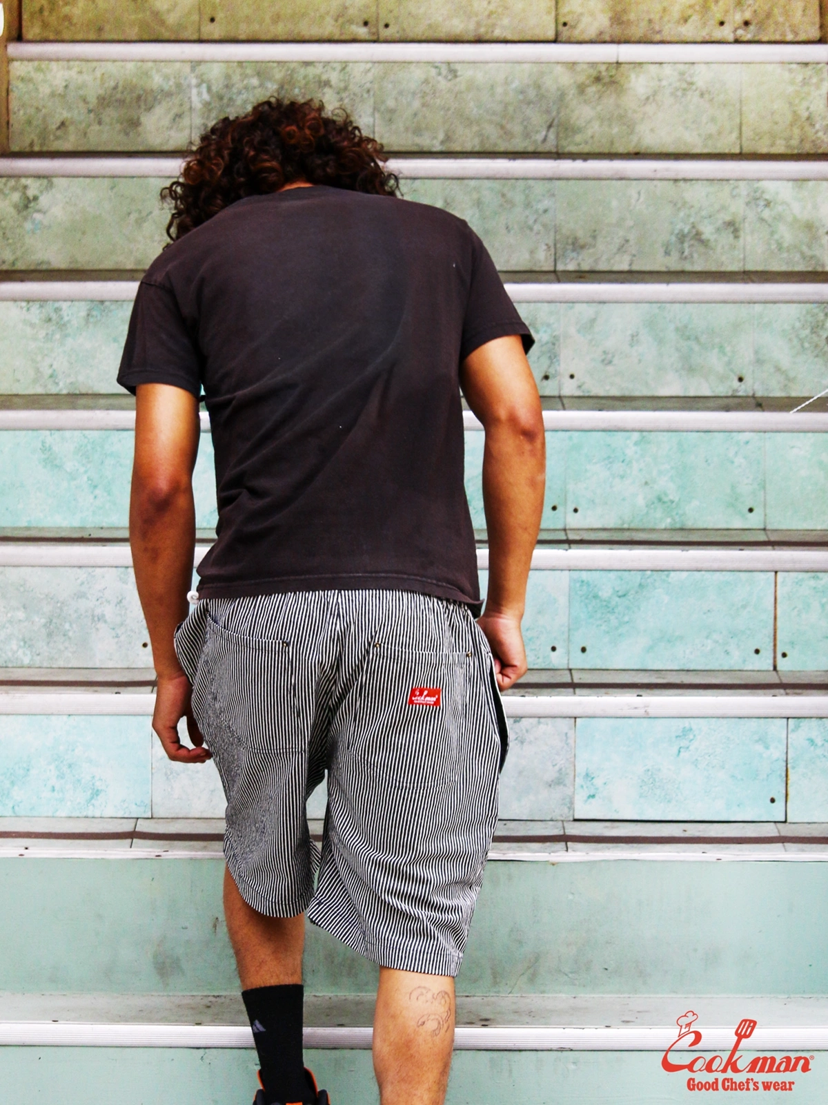 �����եѥ�� Chef Pants Short Front Pocket Hickory Black