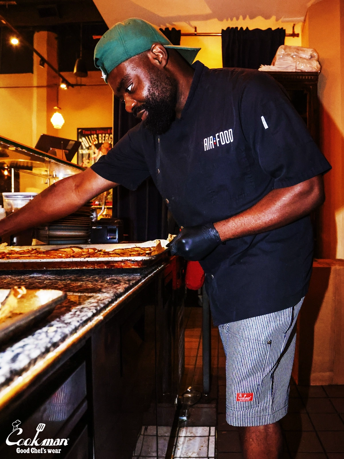 �����եѥ�� Chef Pants Short Front Pocket Hickory Black
