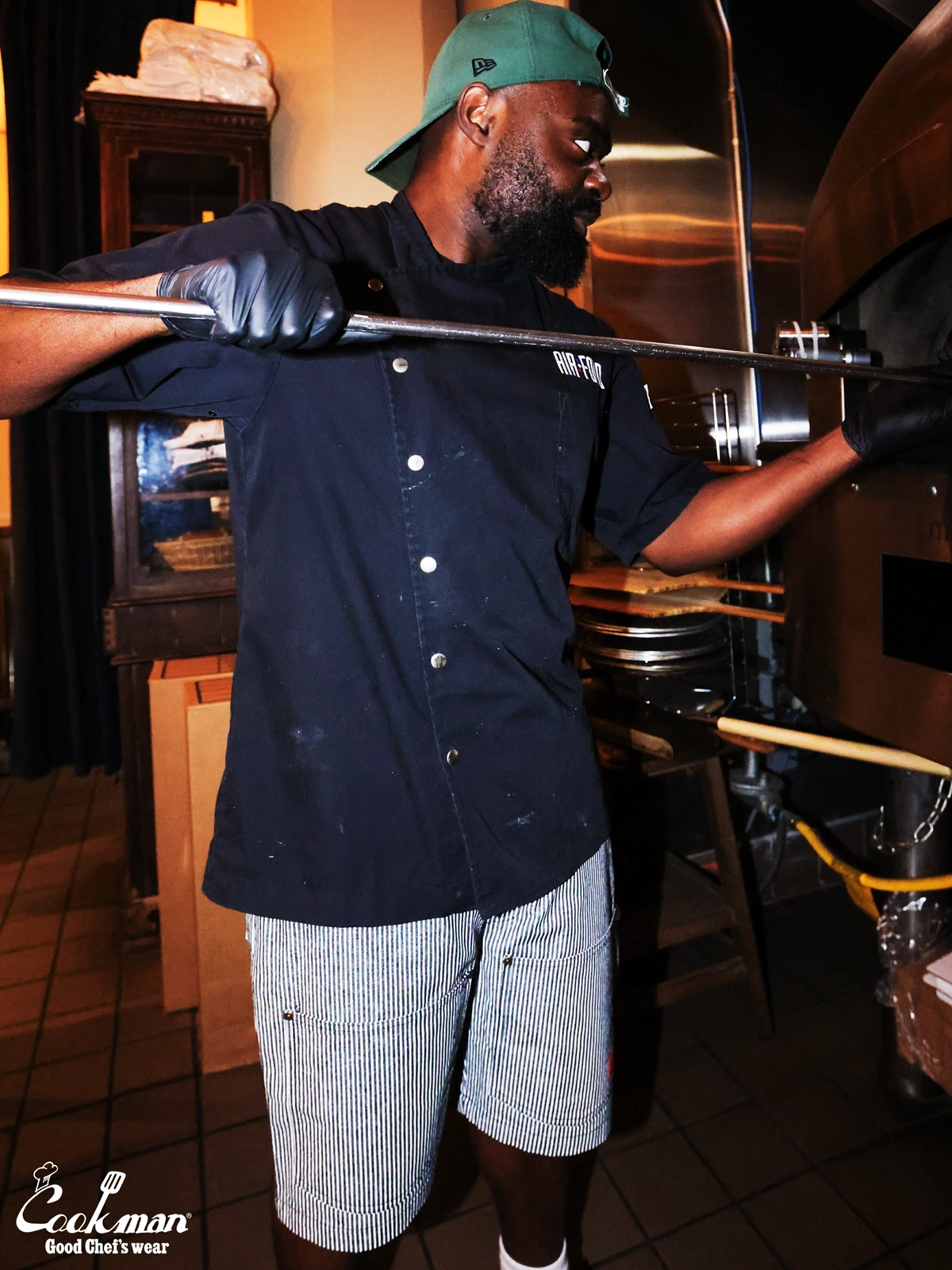 �����եѥ�� Chef Pants Short Front Pocket Hickory Black