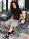 �����եѥ�� Chef Pants Short Front Pocket Hickory Black