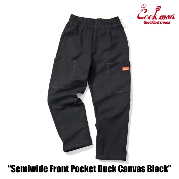�����եѥ�� Chef Pants Semiwide Front Pocket Duck Canvas Black