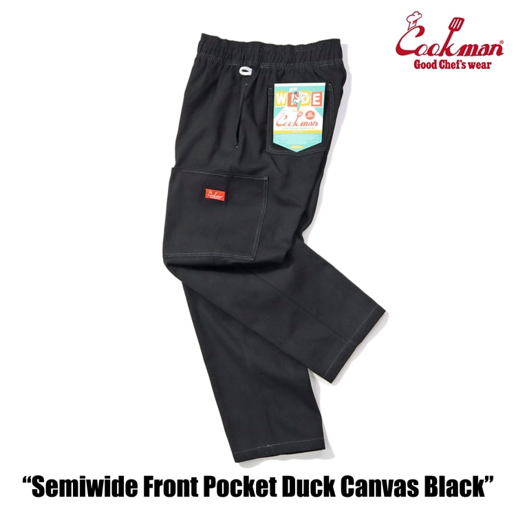 �����եѥ�� Chef Pants Semiwide Front Pocket Duck Canvas Black