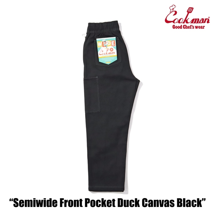 �����եѥ�� Chef Pants Semiwide Front Pocket Duck Canvas Black