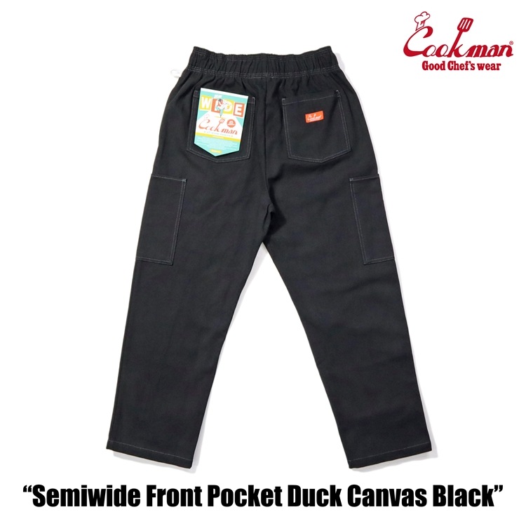 �����եѥ�� Chef Pants Semiwide Front Pocket Duck Canvas Black