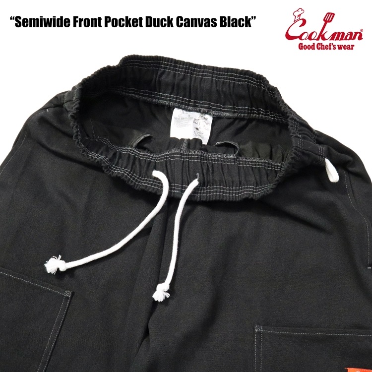 �����եѥ�� Chef Pants Semiwide Front Pocket Duck Canvas Black
