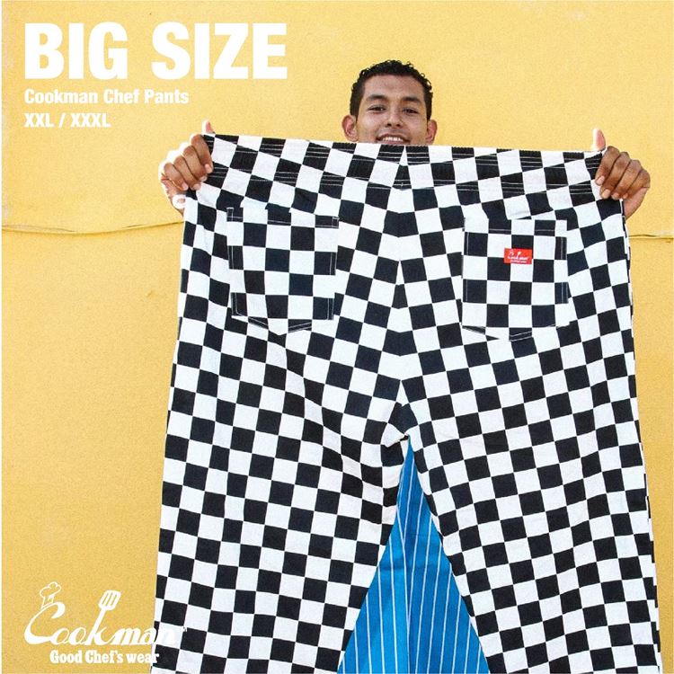 եѥ Chef Pants Checker Black Plus Size