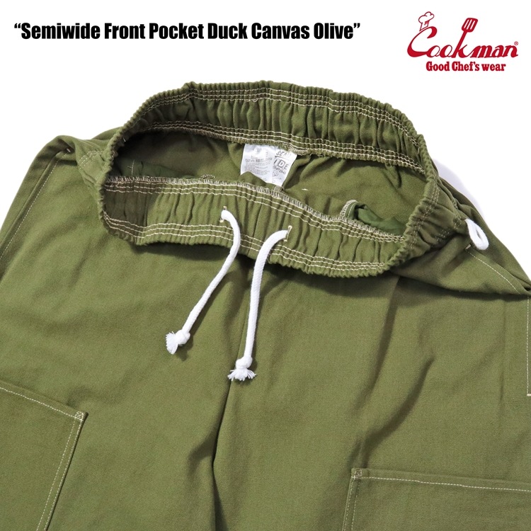 �����եѥ�� Chef Pants Semiwide Front Pocket Duck Canvas Olive