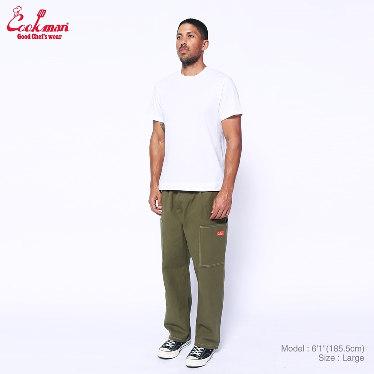 �����եѥ�� Chef Pants Semiwide Front Pocket Duck Canvas Olive