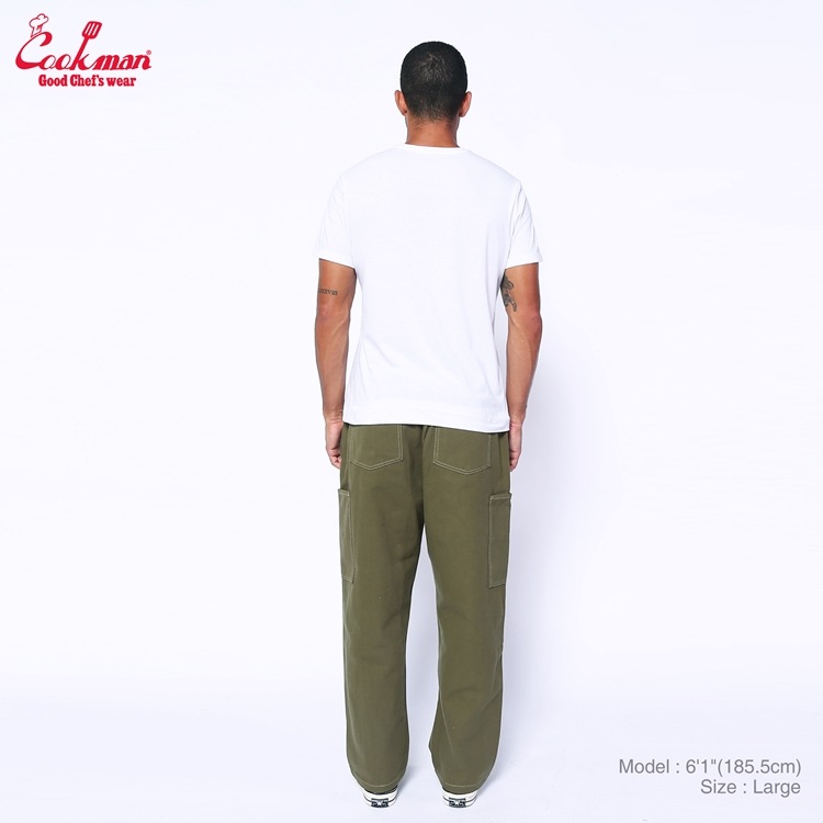 �����եѥ�� Chef Pants Semiwide Front Pocket Duck Canvas Olive