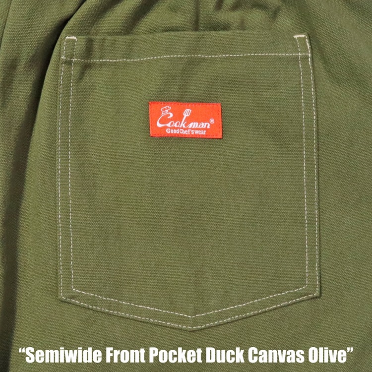 �����եѥ�� Chef Pants Semiwide Front Pocket Duck Canvas Olive