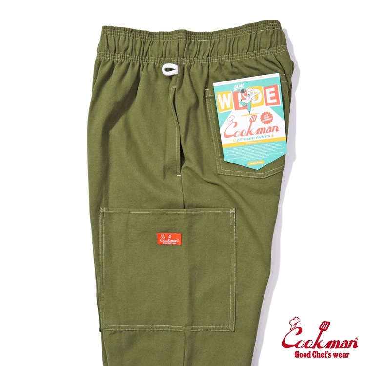 �����եѥ�� Chef Pants Semiwide Front Pocket Duck Canvas Olive