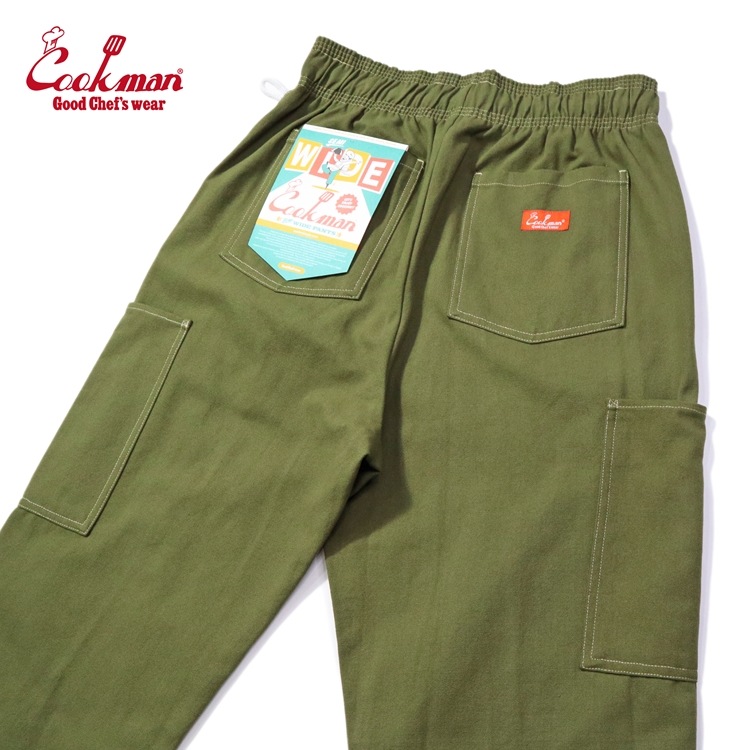 �����եѥ�� Chef Pants Semiwide Front Pocket Duck Canvas Olive