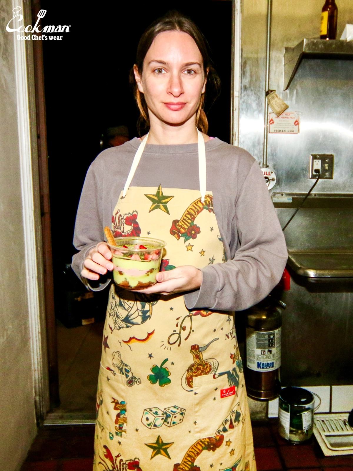 ���󥰥��ץ��� Long Apron Old Tattoo Beige