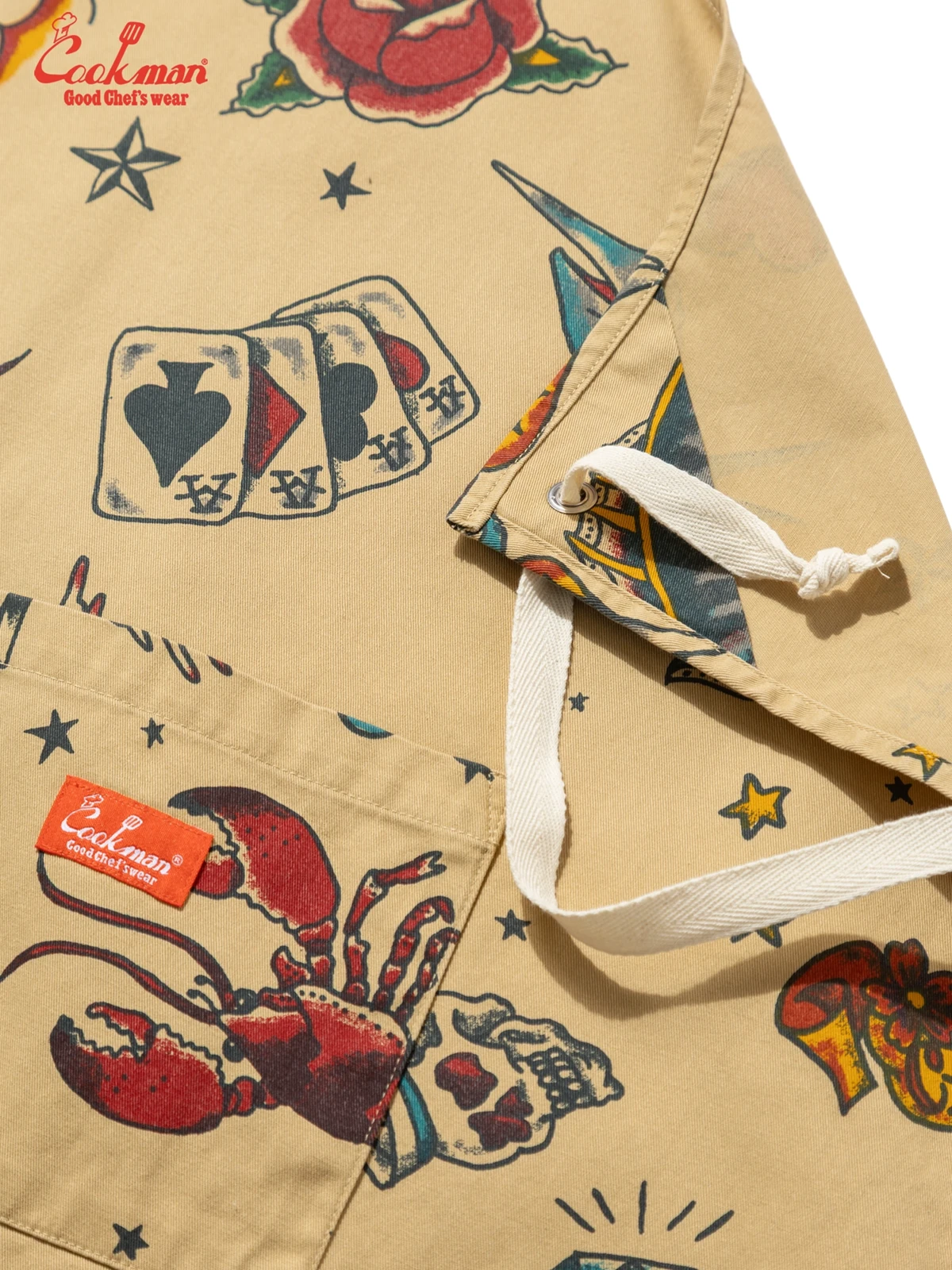 ���󥰥��ץ��� Long Apron Old Tattoo Beige