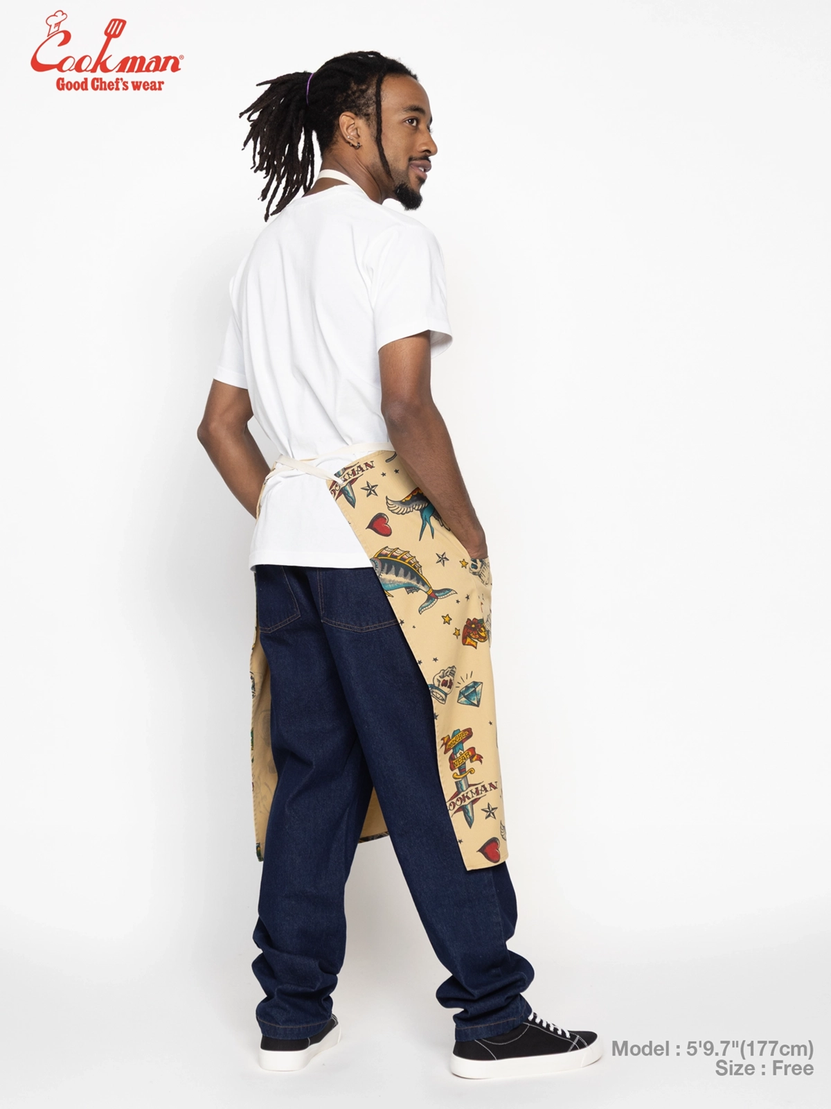 ���󥰥��ץ��� Long Apron Old Tattoo Beige