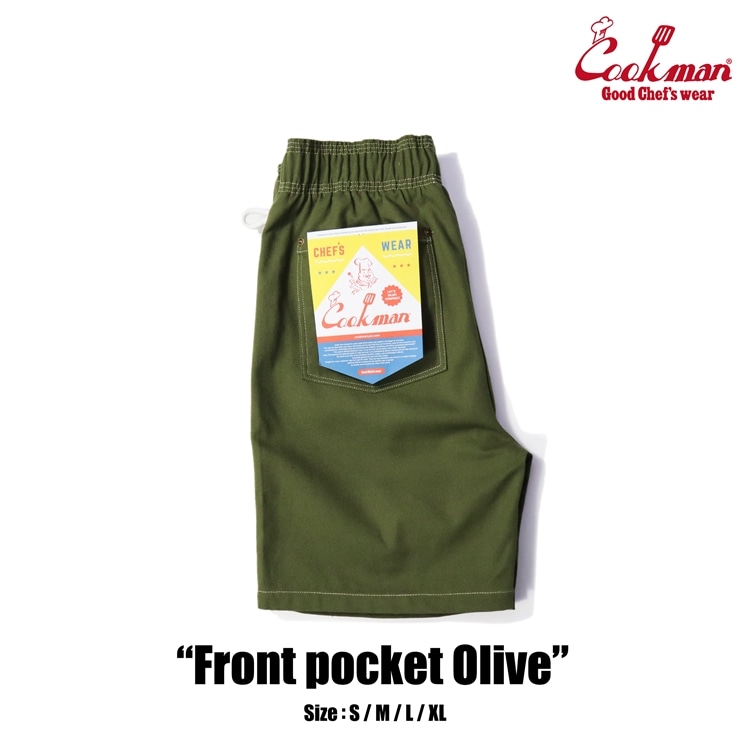 եѥ Chef Pants Short Front pocket Olive