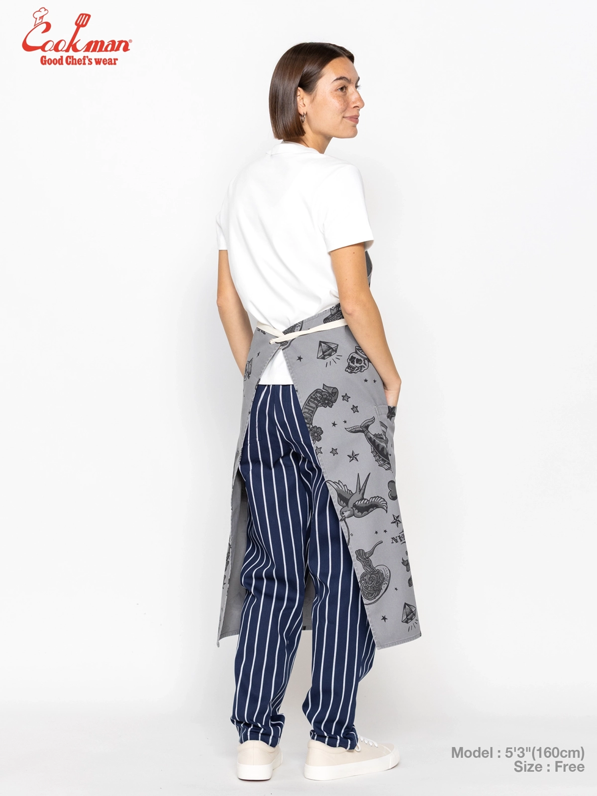 ���󥰥��ץ��� Long Apron Old Tattoo Gray
