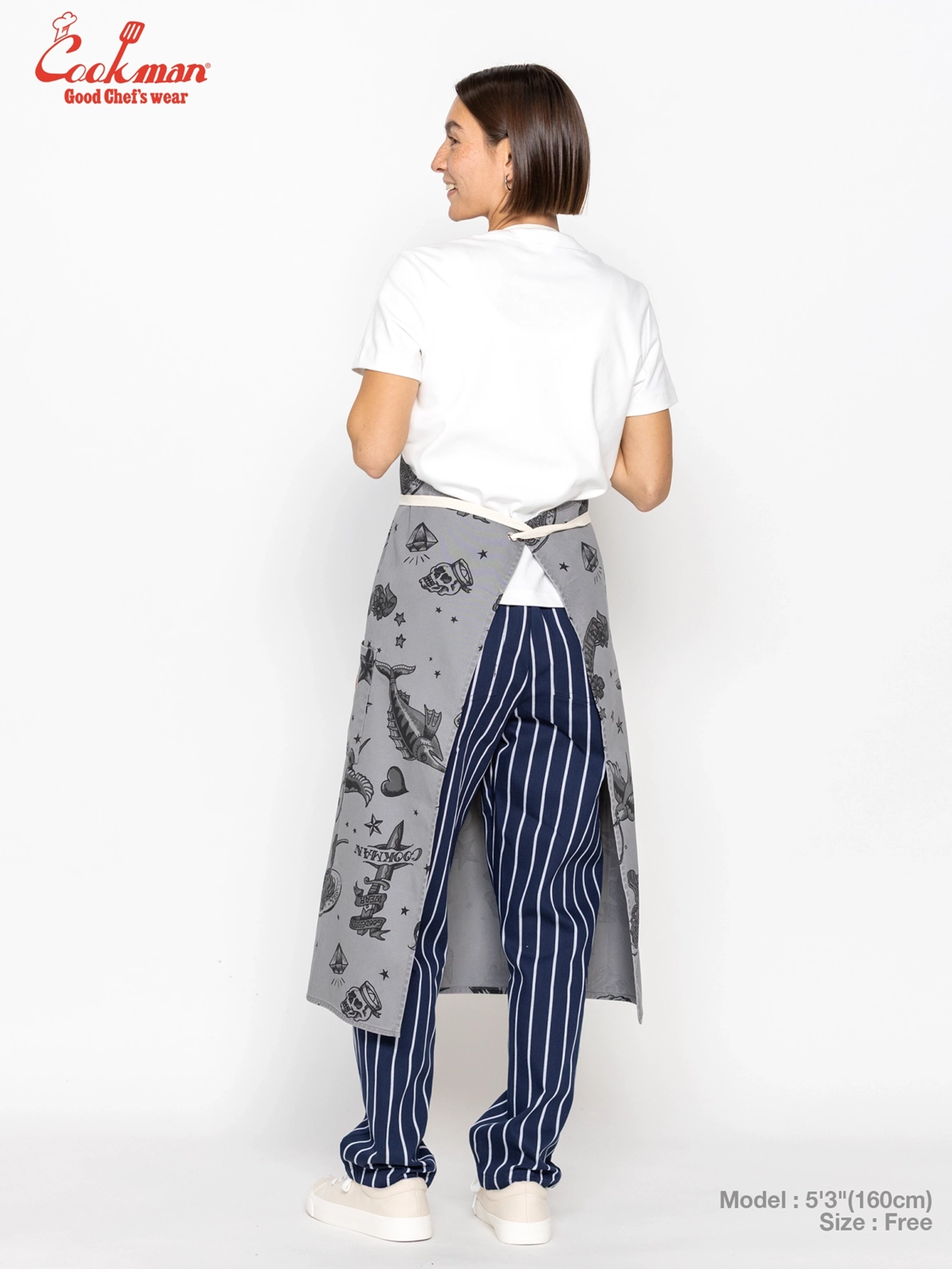 ���󥰥��ץ��� Long Apron Old Tattoo Gray