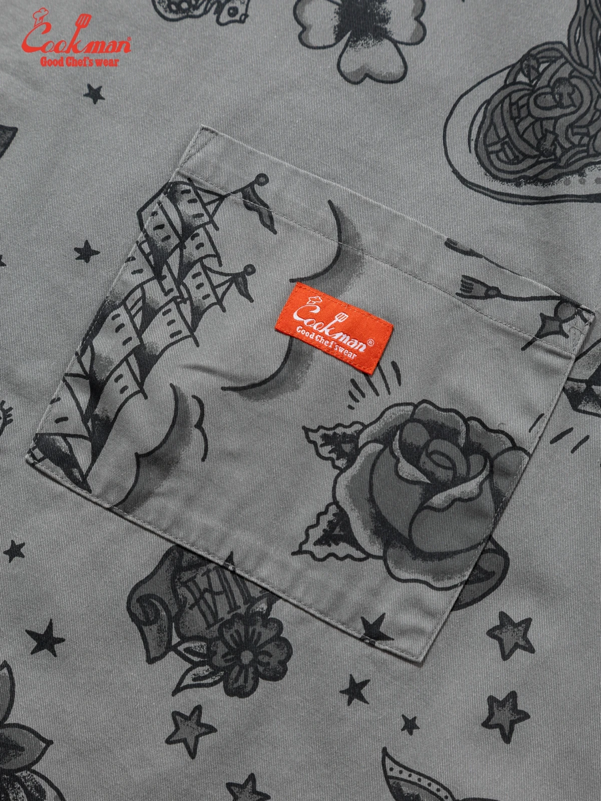 ���󥰥��ץ��� Long Apron Old Tattoo Gray