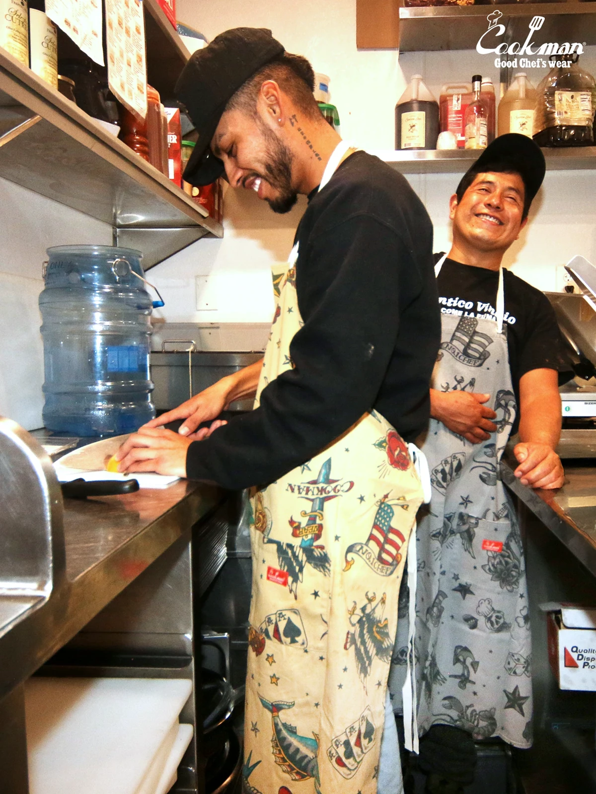 ���󥰥��ץ��� Long Apron Old Tattoo Gray