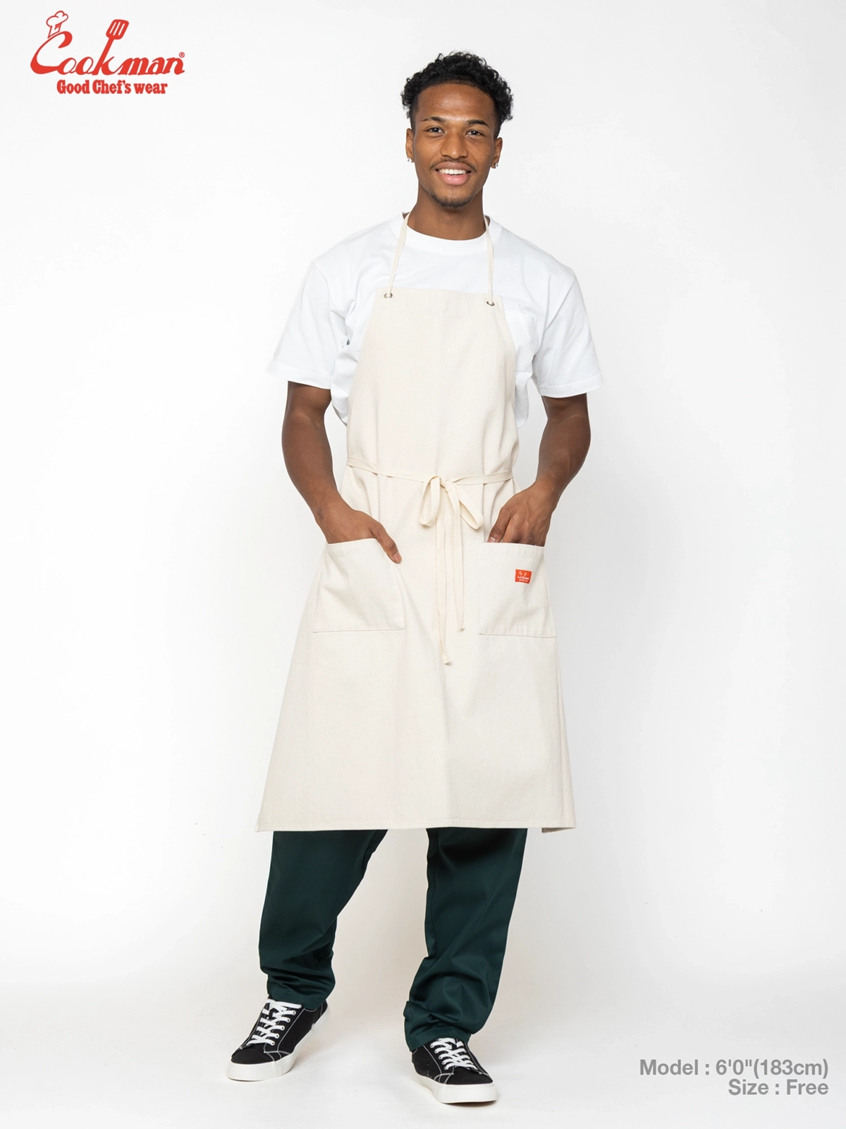 ���󥰥��ץ��� Long Apron Denim Natural
