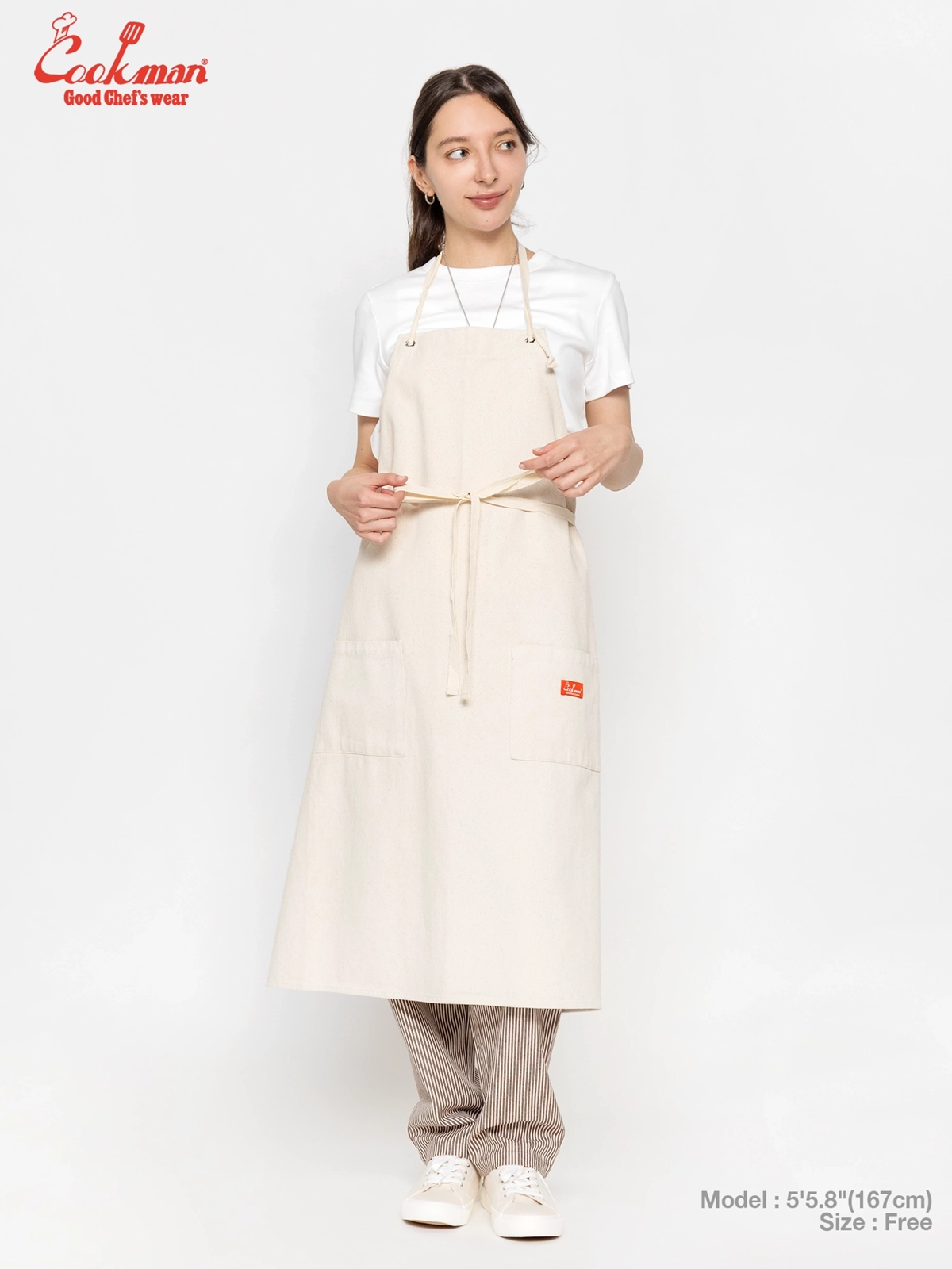 ���󥰥��ץ��� Long Apron Denim Natural