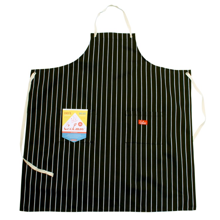 󥰥ץ Long Apron Stripe Black