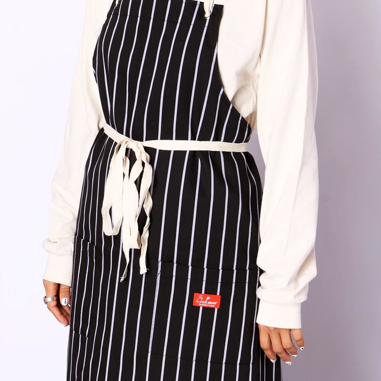 󥰥ץ Long Apron Stripe Black