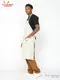 ���󥰥��ץ��� Long Apron Herringbone Stripe Cream