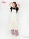 ���󥰥��ץ��� Long Apron Herringbone Stripe Cream