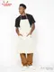���󥰥��ץ��� Long Apron Herringbone Stripe Cream