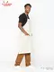 ���󥰥��ץ��� Long Apron Herringbone Stripe Cream