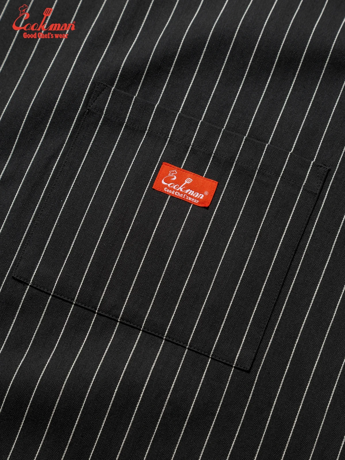 ���󥰥��ץ��� Long Apron Herringbone Stripe Charcoal