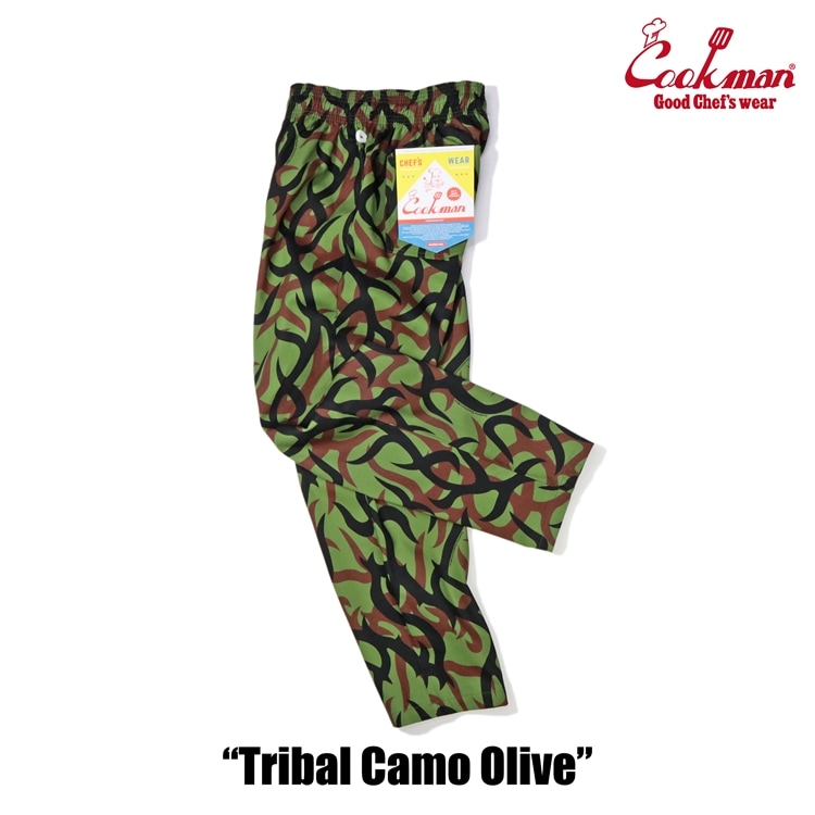 եѥ Chef Pants Tribal Camo Olive