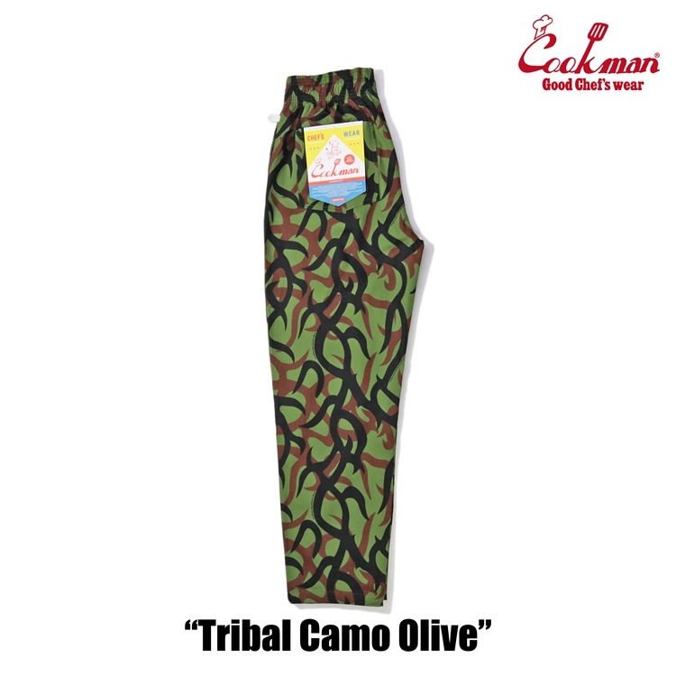 եѥ Chef Pants Tribal Camo Olive