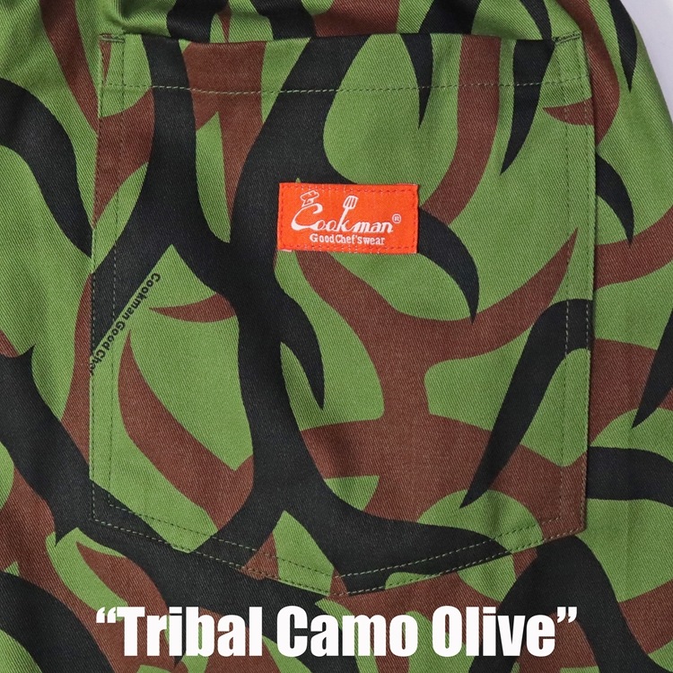 եѥ Chef Pants Tribal Camo Olive