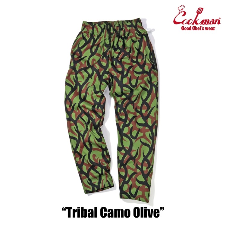 եѥ Chef Pants Tribal Camo Olive