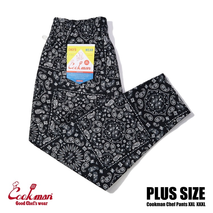 եѥ Chef Pants Paisley Black Plus Size