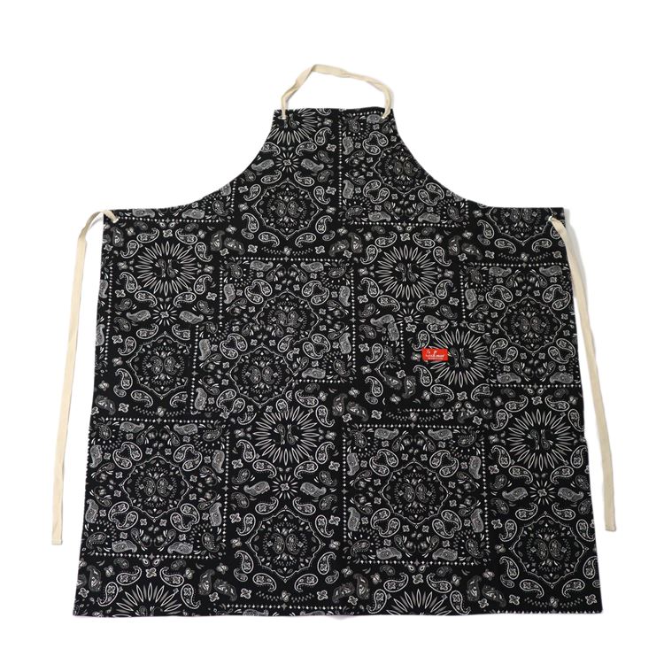 ���󥰥��ץ��� Long Apron Paisley Black