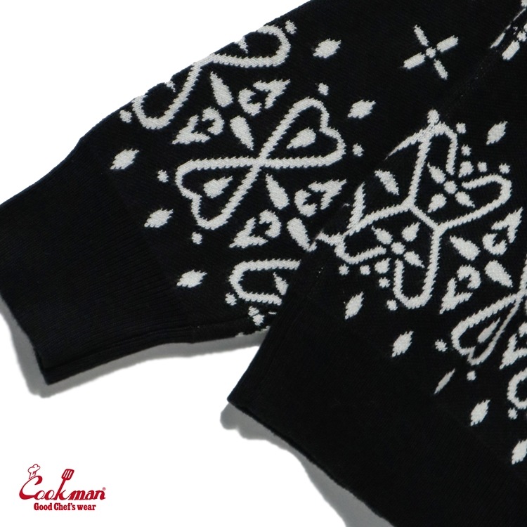 �����ǥ����� Knitted Cardigan Bandanna Cross Black