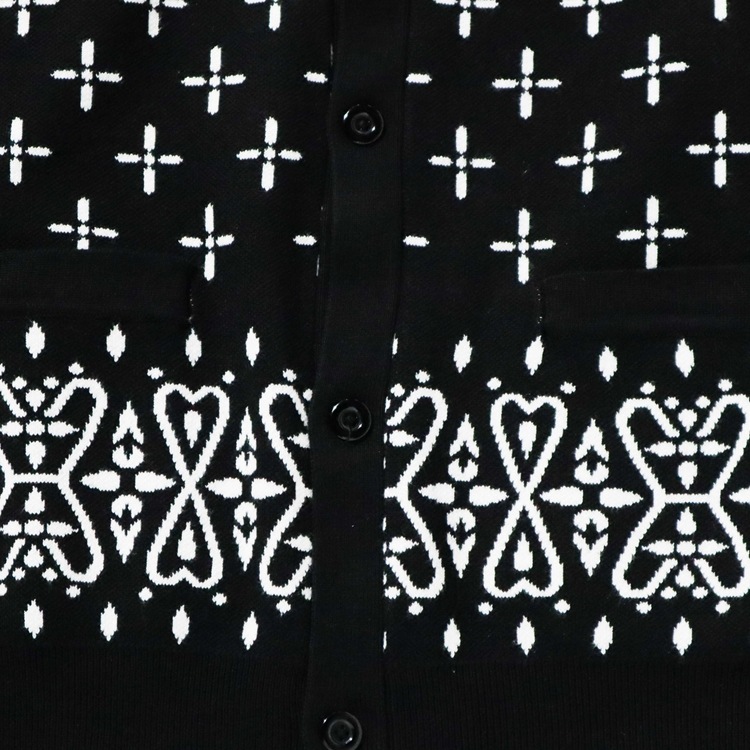 �����ǥ����� Knitted Cardigan Bandanna Cross Black