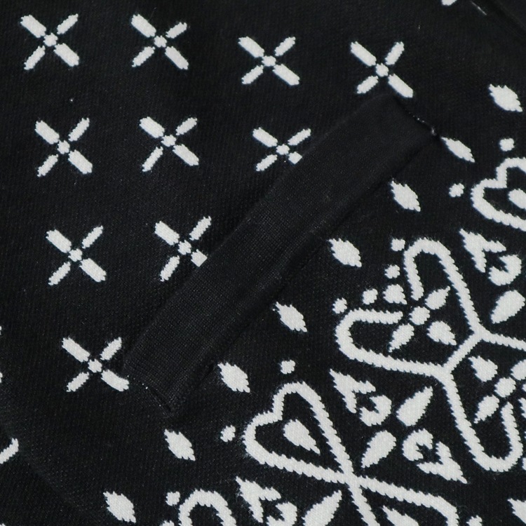 �����ǥ����� Knitted Cardigan Bandanna Cross Black