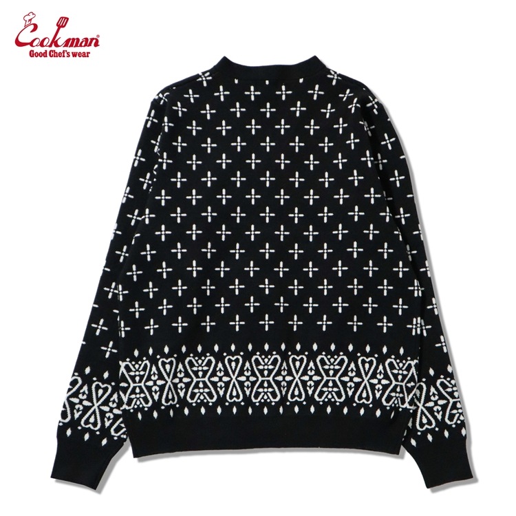 �����ǥ����� Knitted Cardigan Bandanna Cross Black